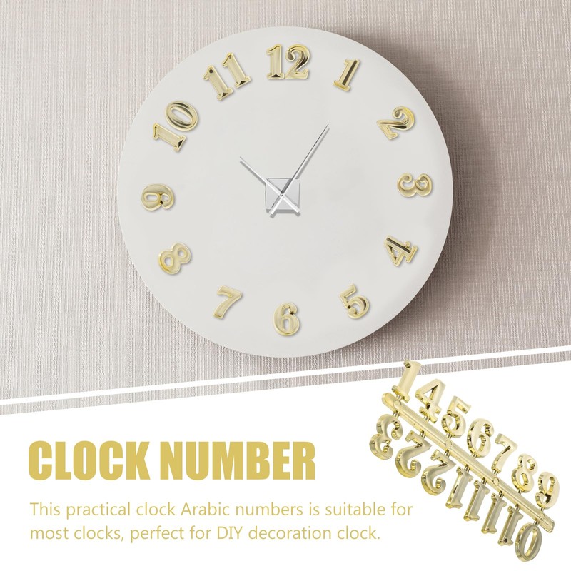 HOMSFOU DIY Clock Numerals Kit 5 Sets 1.5 Inch Gold
