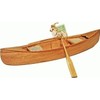 Hand-Crafted Wooden Canoe with Caneseat, Miniature Replica 11-inch