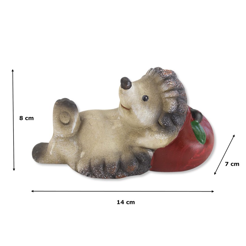 DARO DEKO Ceramic Figurine Hedgehog with Apple A - 1