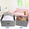 Valease Large Linen Fabric Foldable Storage Bins with Removable Lid