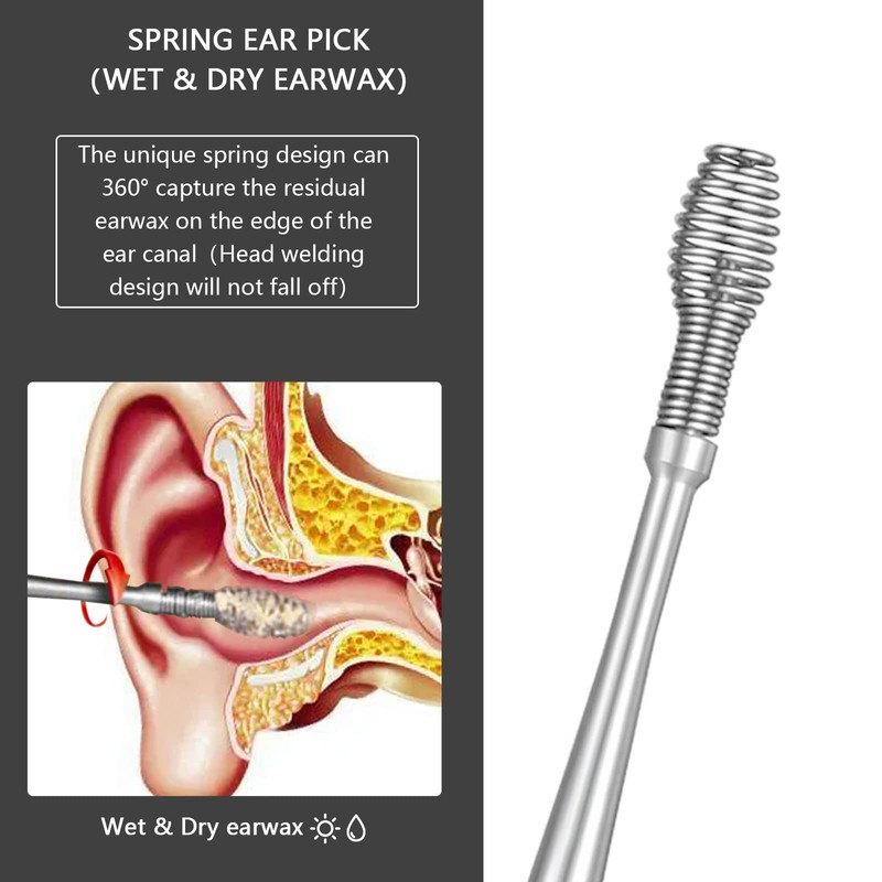 8 Pcs Ear Wax Removal Kit,Professional Double-Headed Ear Pick Earwax