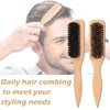 Slick Back Hair Brush, 2-Piece Beechwood Edge Control Brush Set