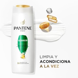 Pantene Shampoo Con Acondicionador, 2 En 1 Para Cabello Dañado Pantene Restauración Con Perlas Pro-vitaminas 400 ml