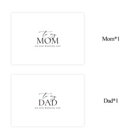 GroomBrideGifts Set of 2 Wedding Day Card for Parents, To My Dad and Mom On Our Wedding Day, Parents Of The Bride/Groom Gifts.（Dad/Mom A）
