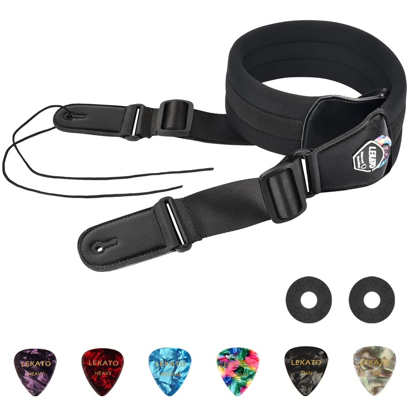 LEKATO Guitar Strap, Width 3.0 inches (7.6 cm), Thickness 0.6
