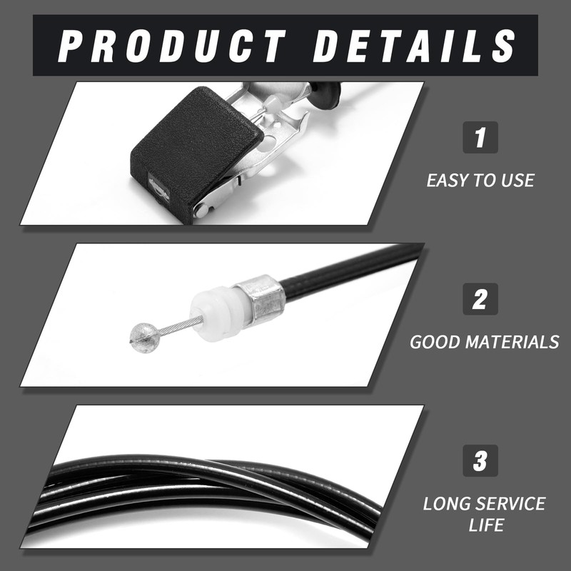 Zreneyfex 53630-04020 Hood Latch Release Cable with Handle Lever, Replacement