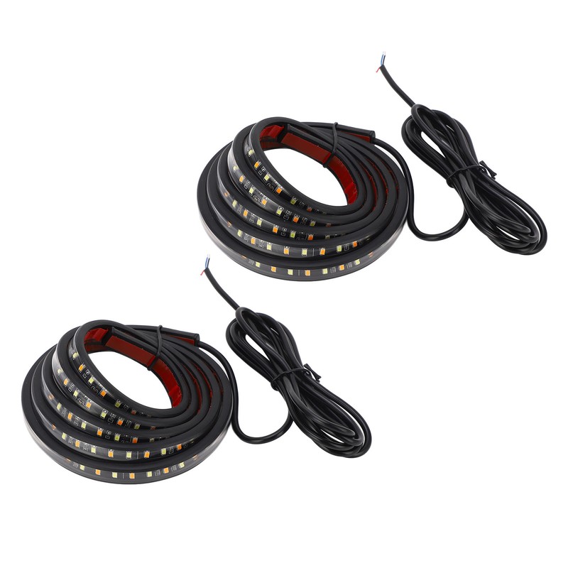 2pcs Running Board LED Lights 800LM White Amber 12V to