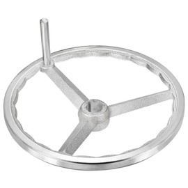PATIKIL 305mm/12 Inch Diameter Rotary Handwheel, 1 Pack Cast Iron Chrome Plated with Handle for Many Types of Milling Machines and Lathes, Silver Tone