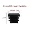 Square Plastic Plug, 3/4 Inch 50Pcs Tubing Plug Cap Tubing