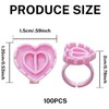 100 Pieces Plastic Lash Glue Holder, Disposable Glue Rings for
