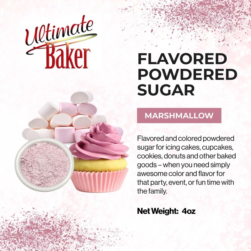 Ultimate Baker Naturally Flavored Powdered Sugar (1x4oz), Icing Sugar, Flavored