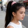 ヘアゴム 4個セット、編み込みデザイン、ビーズ付き、キッズ 、女の子 、ヘアゴム高弾力、レディース ガールズ ヘアアクセサリー (ピンク)pk