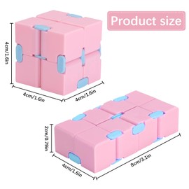 GEARMAX Pack of 2 Infinity Cubes, Infinity Cube Anti-Stress Toy, Magic Blocks Cube Decompression Toy, Infinity Flip Cube for Killing Time, for Adults and Children