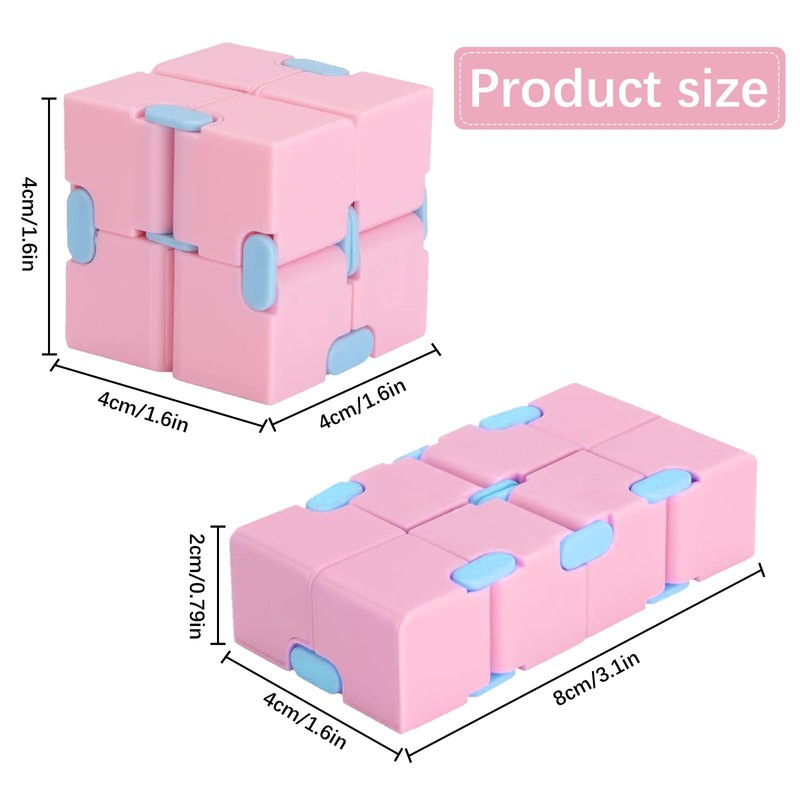 GEARMAX Pack of 2 Infinity Cubes, Infinity Cube Anti-Stress Toy,