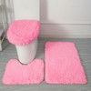 Eanpet Shaggy Bathroom Rugs Sets 3Piece Pink Bath Mat for