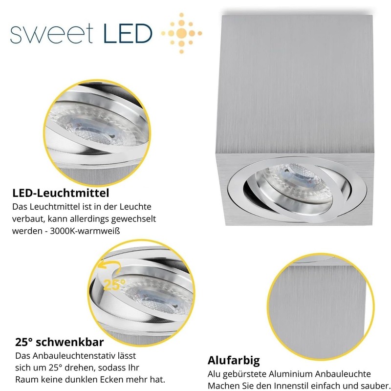 Sweet Led Surface-Mounted Spotlight GU10 Made of Aluminium - Ceiling