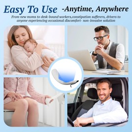 Portable Red Light Hemorrhoids Comfort Device for Long Sitting & Game Nights, Rechargeable Seat Area Support with Gentle Light & Warmth for Home Smart App Control