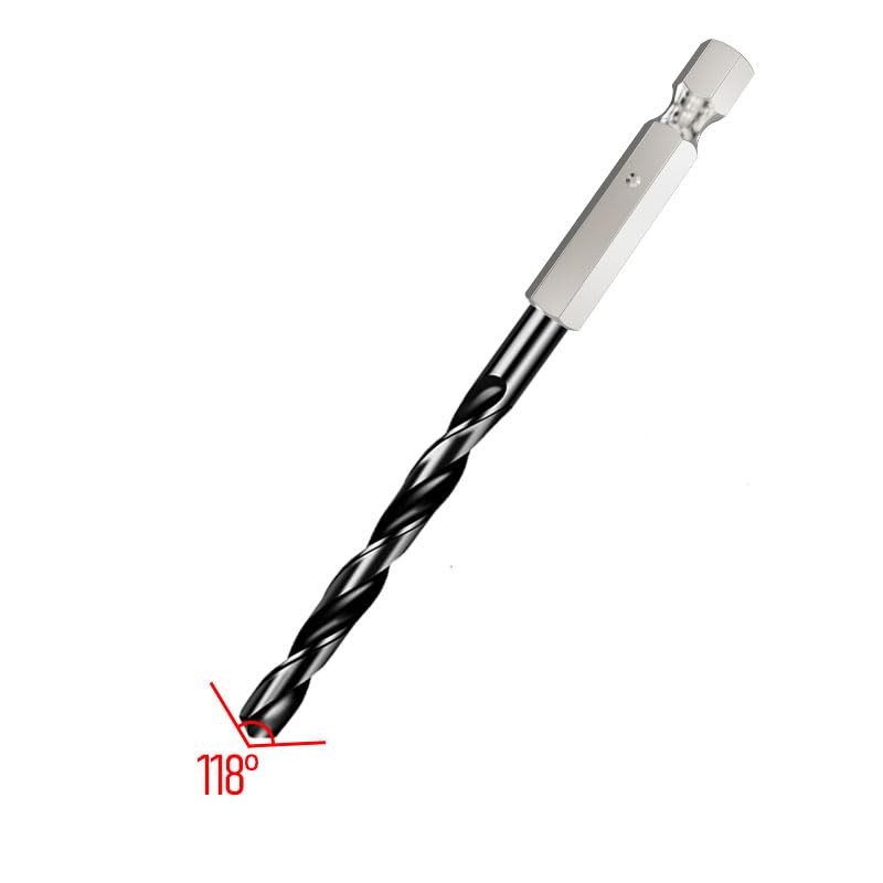 FOCMKEAS 1/4 Inch Hex Shank Drill Bit Set 15PCS(3mm-5mm), Black
