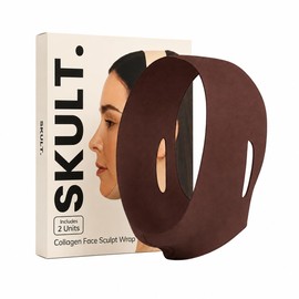 SKULT Faja moldeadora facial de colágeno para mentón y mandíbula (2 unidades), correa reutilizable para la barbilla para dormir, máscara moldeadora de mandíbula ajustable, faja facial transpirable y r