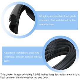 W10524469 W11498831 Dishwasher Gasket Door Seal Replacement for Maytag MDB, MDBH and MDC, for Ikea IDF and IUD, for Amana ADB Model, Replaces W11725437, WPW10524469 US Stock