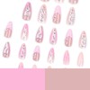 LPOODDNU Handmade Press on Nails Almond Shape Fake Nails 3D