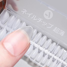 AUMIMU Ultra Thin Short Clear Sanding Nail Tips Natural Fit False Nails