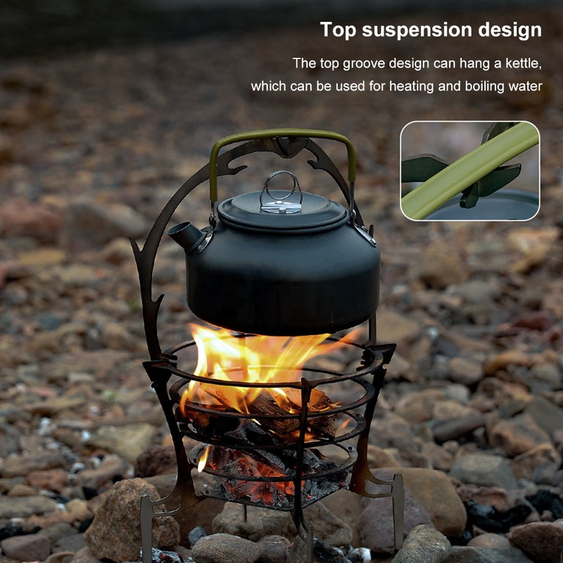 Folding Campfire Grill Camping Fire Pit Portable Wood Burning Bonfire