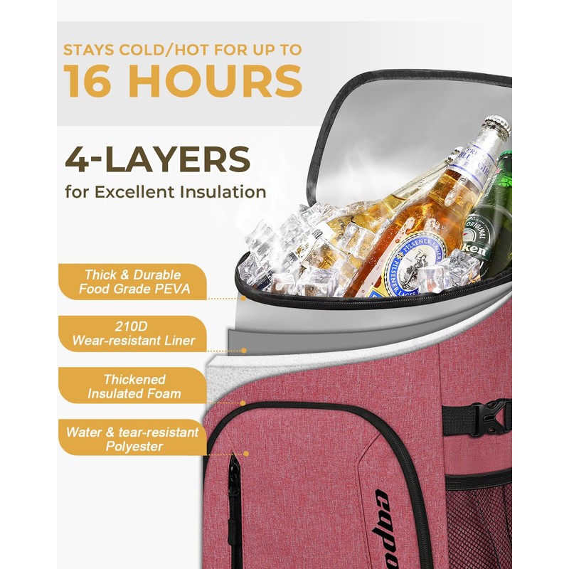 Capolo Cooler Backpack for Men Women Insulated Backpack Cooler Leak