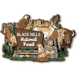 Black Hills National Forest Entrance Sign Magnet by Classic Magnets, 4.1" x 2.6", Collectible Souvenirs Made in The USA
