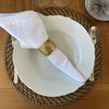 Individual Golden Napkin Rings with Geometric Patterns - Set of
