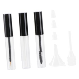 NOLITOY 6 Pcs Mascara Container Funnel Castor Oil Vials Bottle Mini Funnel Lip Containers with Lids Clear Mascara Transparent Eyeliner Tube Mascara Container with Cap Eyelash Pipette