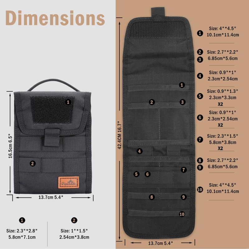 VIPERADE VE12 Tactical Folding Bag, Molle Tool Bag, Tri-Fold Tool