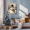 Christmas Canvas Wall Art Decor - Charming Snowman with Black