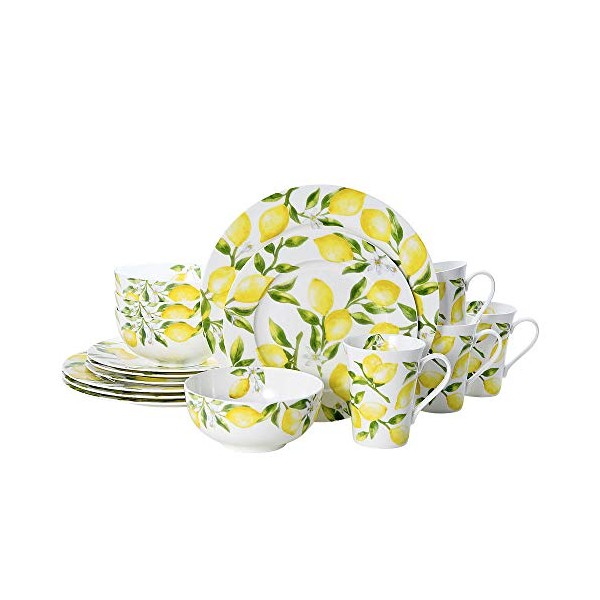Mikasa Lemons 16-Piece Dinnerware Set, Floral