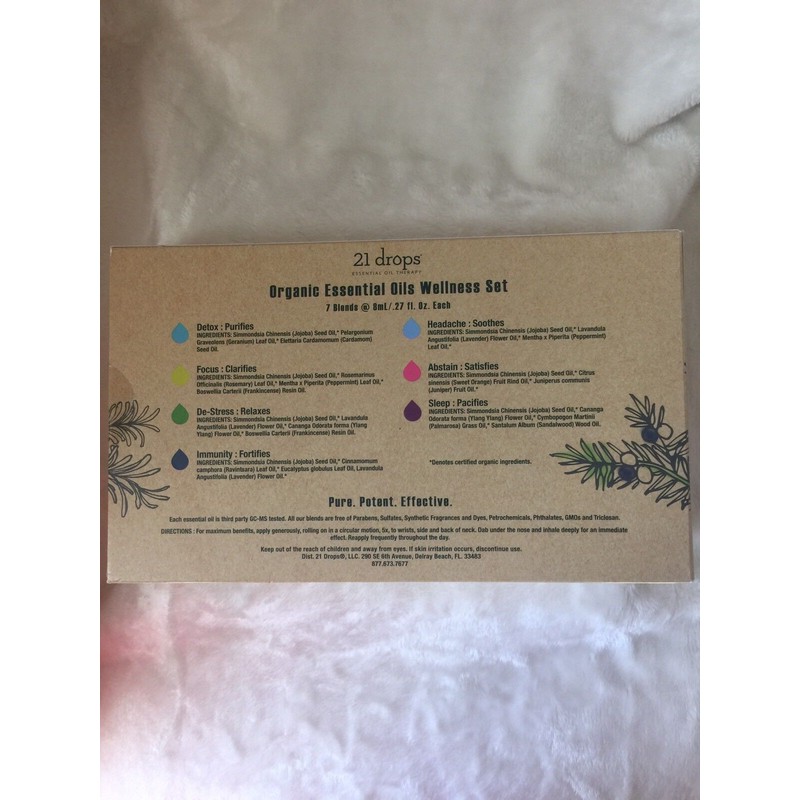 21 Drops Organic Essential Oils Wellness Set - NEW IN