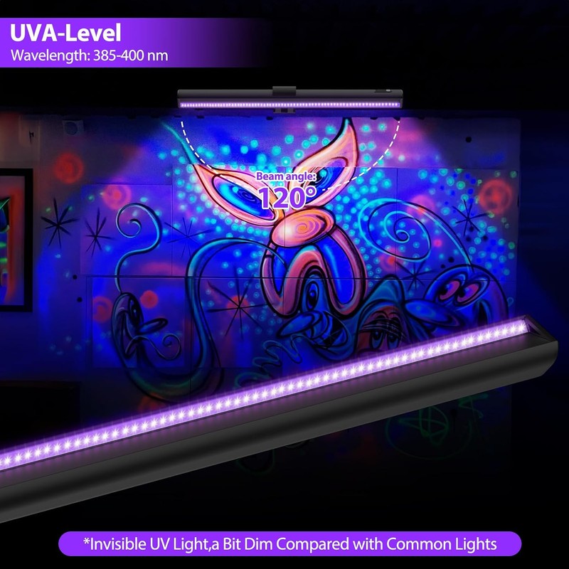 Onforu Black Light for Blacklight Tapestry,15'' Rechargeable Blacklight Picture Light