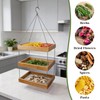 Tnstbiee 3-Tier Hanging Wooden Herb Drying Rack, Compact Mesh Flower