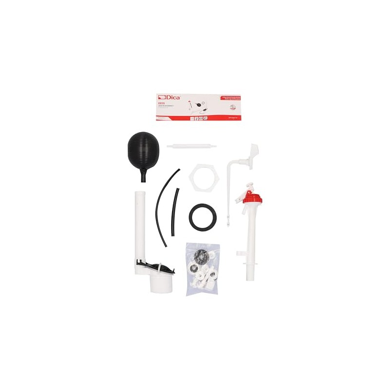 DICA, Juego Completo de Accesorios para W.C, Material Plastico, Hule,