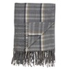SARO LIFESTYLE Sevan Collection Plaid Design Throw Blanket, Grey