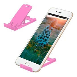 Soporte Base Plegable Universal Slim Company Para Celular Slim Holder Plástico Ajustable De Escritorio Portátil Color Rosa                            