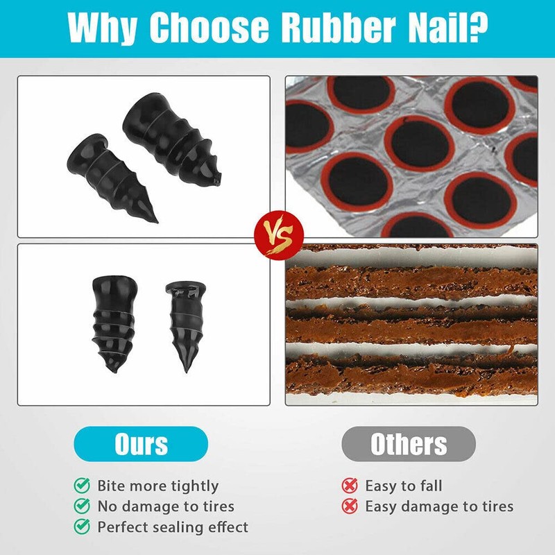 80PCS Tire Repair Rubber Nail Car Tire Repair Screw in