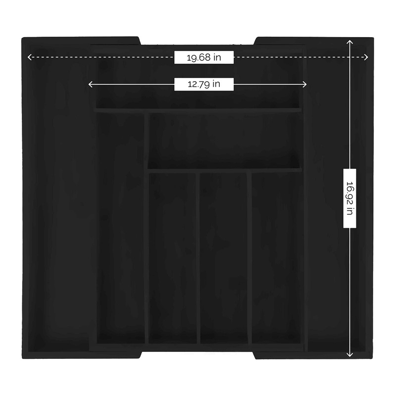 Masirs Expandable Bamboo Kitchen Drawer Organizer - Adjusts To Drawer