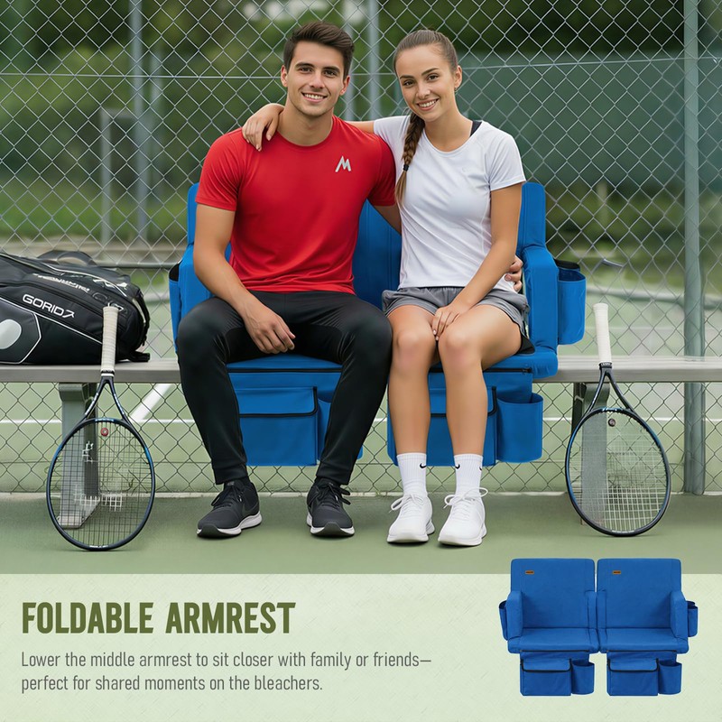 Overmont Stadium Seat for Bleachers with Back Support and Armrests,