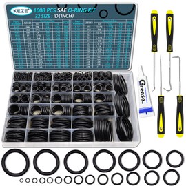 KEZE 1008 Pcs SAE O Ring Kit,32 Sizes USA Standard Nitrile 70A Rubber Seals Inch O Rings Set with 4 Pieces Orings Remover Tools for Faucet Automotive Hydraulic Plumbing AS568:006-226