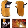 Cowhide Leather Welding Mask, Work Cap, Heat Resistant, Breathable Welding