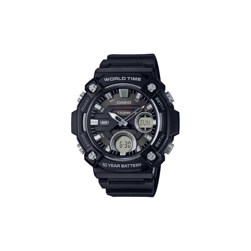 Casio Watch AEQ-120W-1AVEF, black, Stripes
