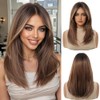 Ginger Pelucas para las mujeres de longitud media larga peluca