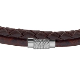 Fossil Men's All Stacked Up Brown Leather Multi-Strand Bracelet, Color: Brown (Model: JF04702040), One Size, Leather, no gemstone