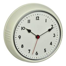 TFA Dostmann Retro Radio-Controlled Wall Clock 60.3541.09 Vintage Clock Analogue Metal Beige (L) 240 x (W) 68 x (H) 240 mm