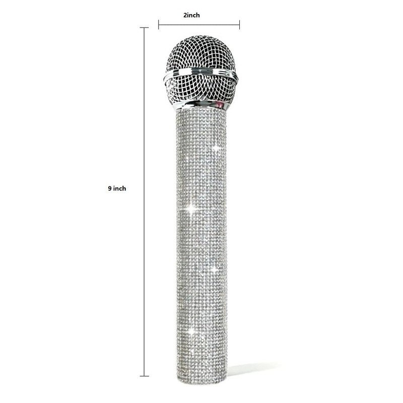 QIHPUSIEN Sparkly Fake Microphone Plastic for Halloween Party